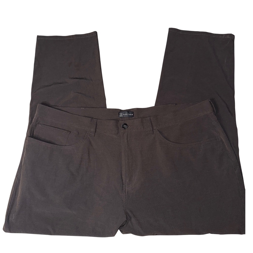 PGA TOUR Men's Golf Pants 42x32 Flat Front Stretch Dark Gray - Picture 2 of 5